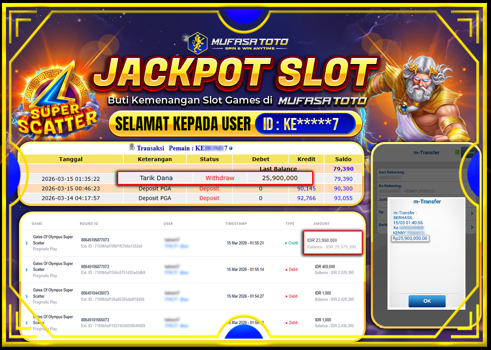 MUFASATOTO JACKPOT PRAGMATIC PLAY Rp 25.900.000 |LUNAS